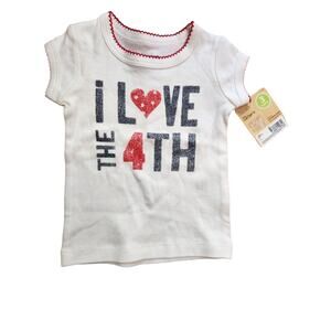 *5 for $25* Carter's NWT  "I love the 4th" Short Sleeve Shirt‎ Top Size 3 Months